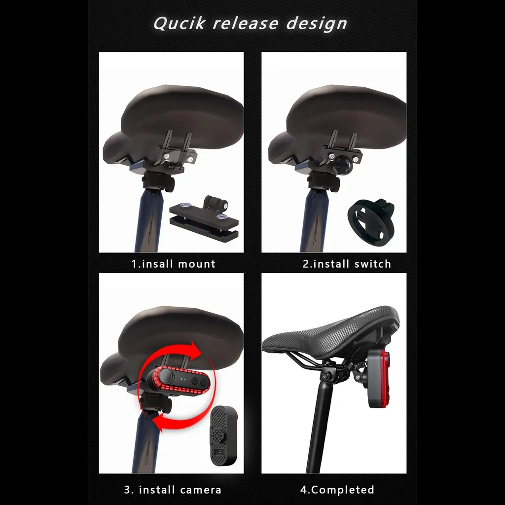 Rétroviseur numérique vélo avec caméra et feu arrière LED intelligent - 4