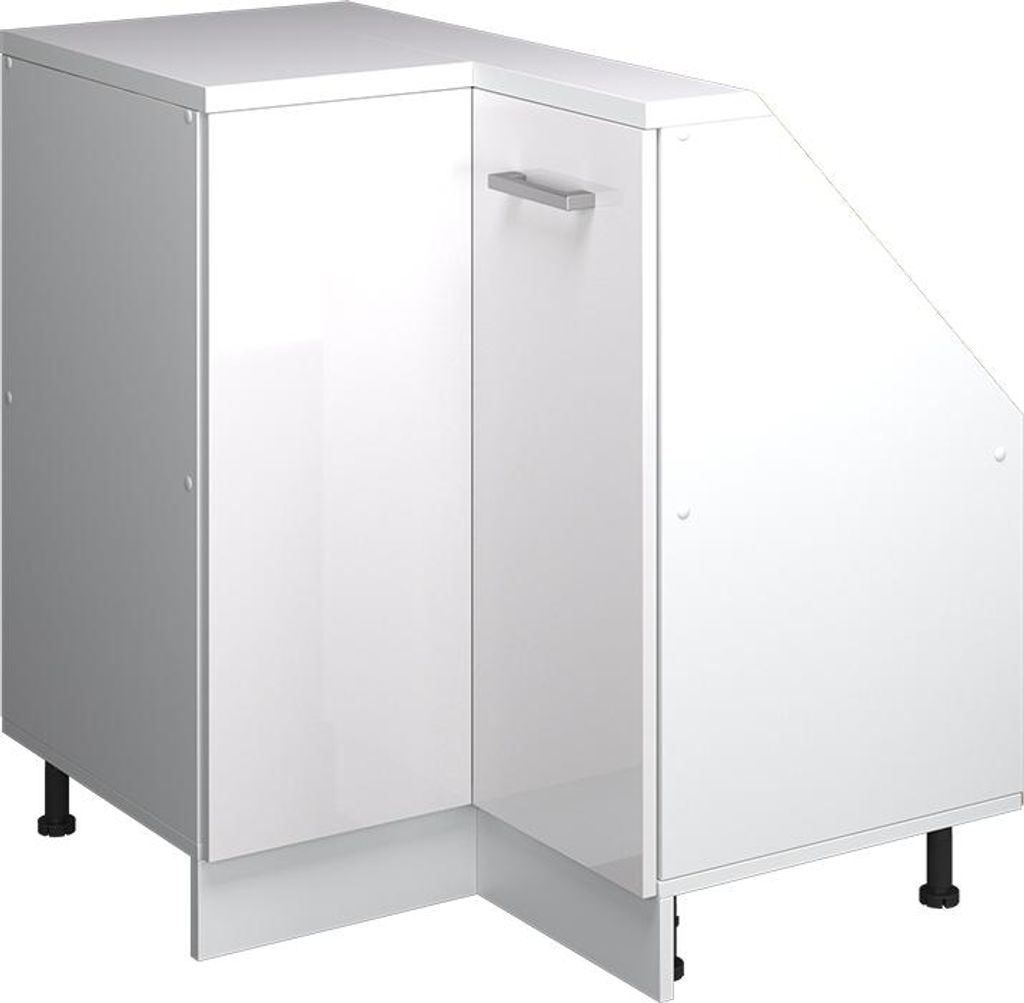 Dachschrägenschrank Eckschrank Vicco Rion Weiß Hochglanz Produktbild 