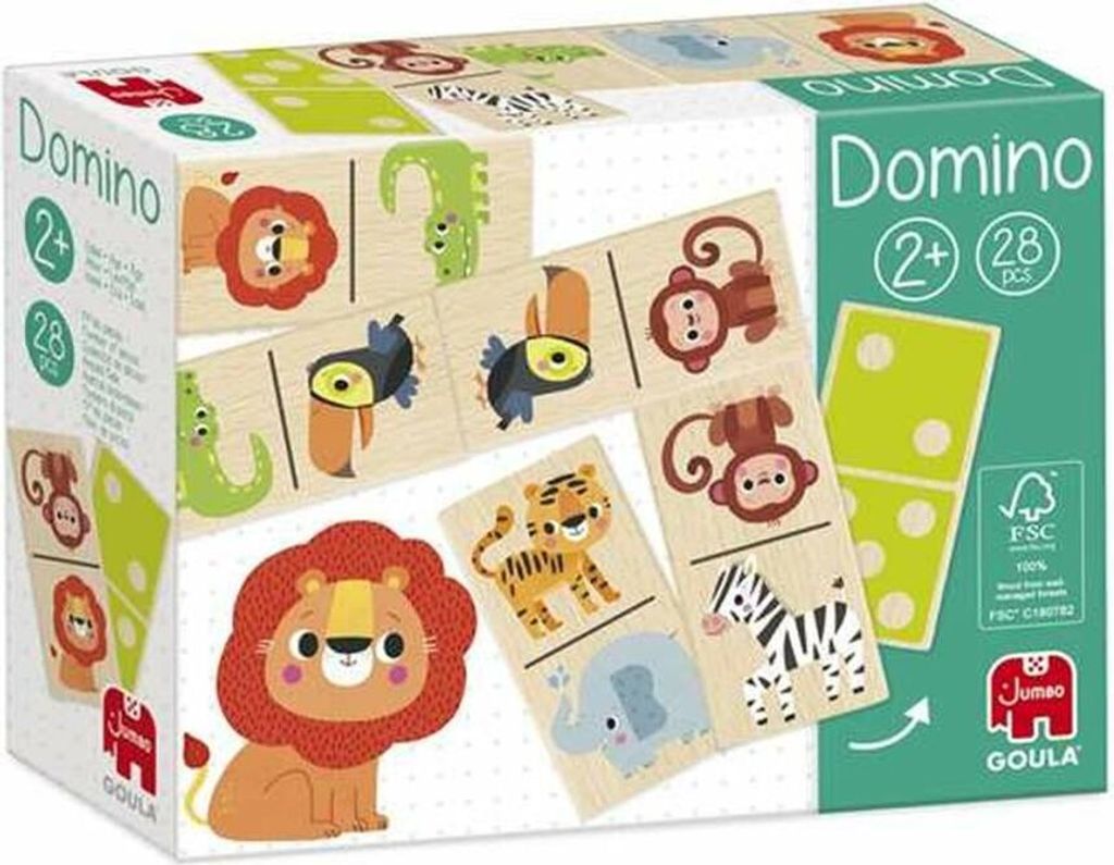 Jumbo GOULA - Domino Jungle, 2 Jahr(e), Karton, Holz