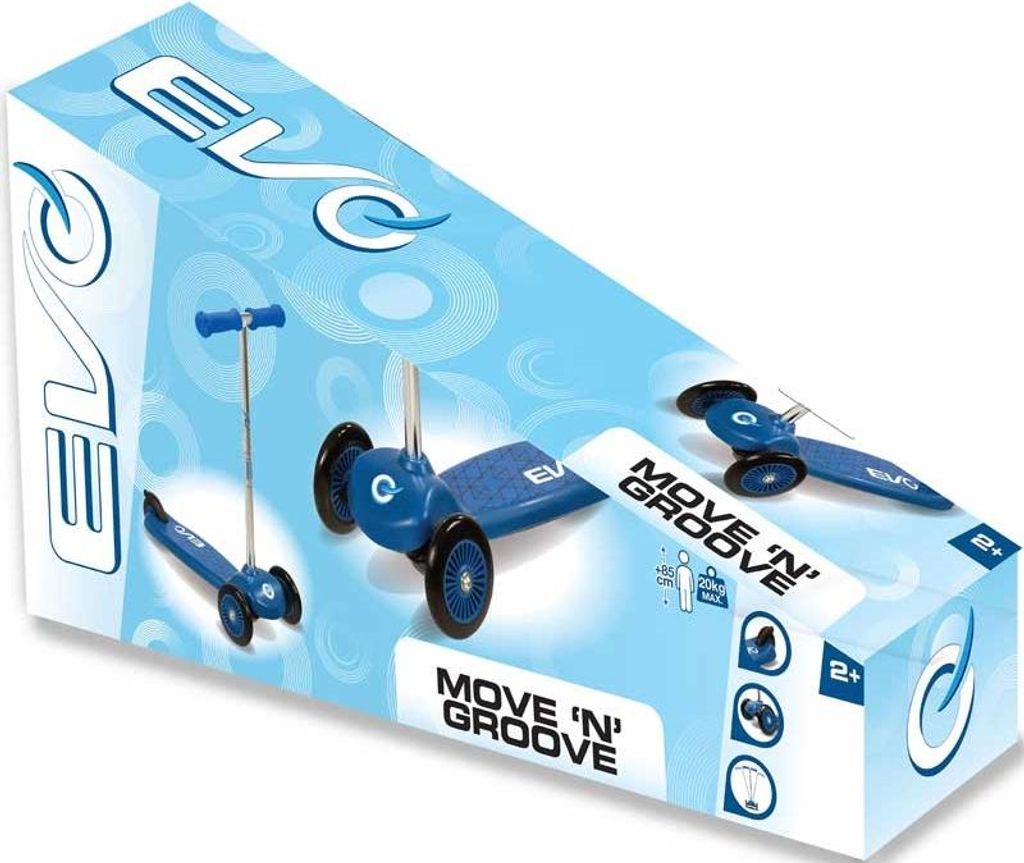 HTI Roller EVO Move N Groove blau - Kinder Scooter Motorik Spielzeug