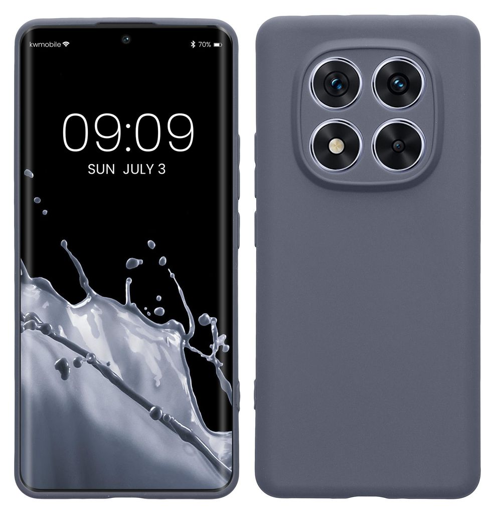 kwmobile Handyhülle für Xiaomi Redmi Note 14 Pro 5G / Poco X7 Hülle - weiches Handy Silikon Case - Schutzhülle Cover - Blaugrau