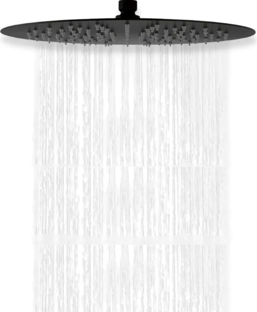 Douchette ronde noire NERA pour rénovation salle de bain design ABS