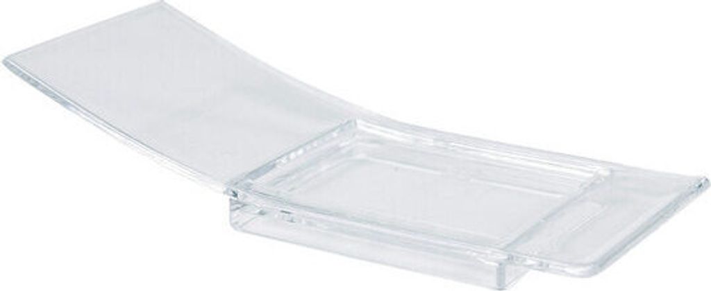 24x Alufix Fingerfood gebogener Teller 40 x 100 x 21 mm PS transparent