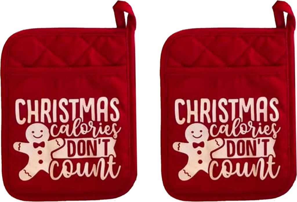 Paar Ofenhandschuhe im Weihnachtsstil, verdickt, gegen Verbrühungen, wärmeisoliert, mit Aufhängeloch, weiche Ofenhandschuhe, zum Kochen und Back...