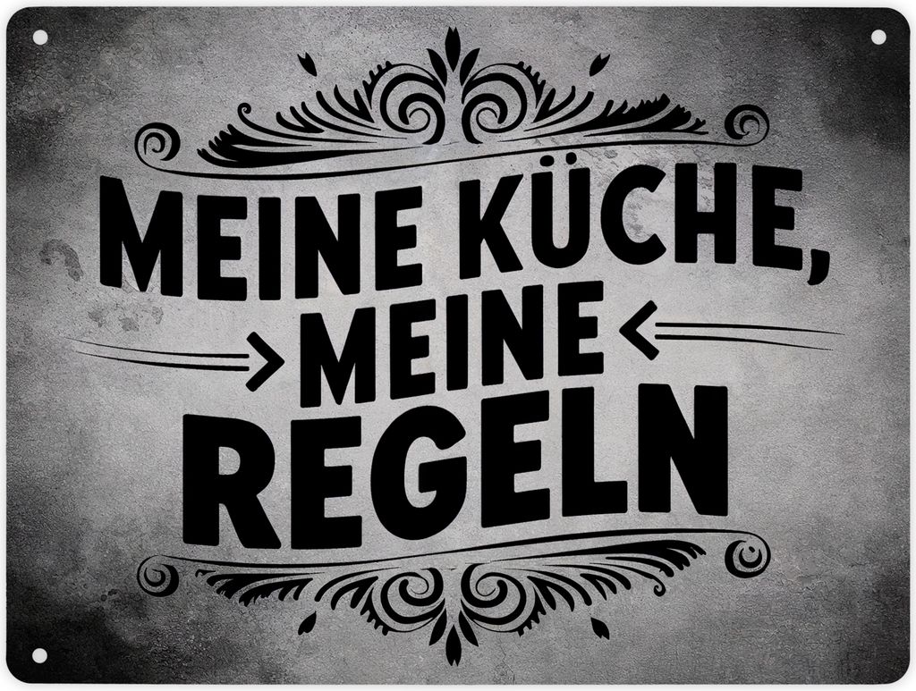 Meine Küche meine Regeln Metallschild XL in 21x28 cm