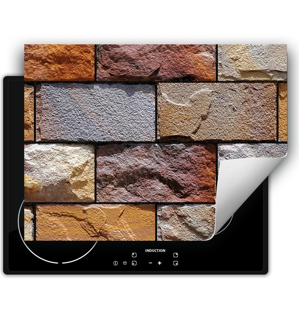 DarHaus Herdabdeckplatte 70x52 cm Anti Rutsch Matte Aufrollbar, Ziegel