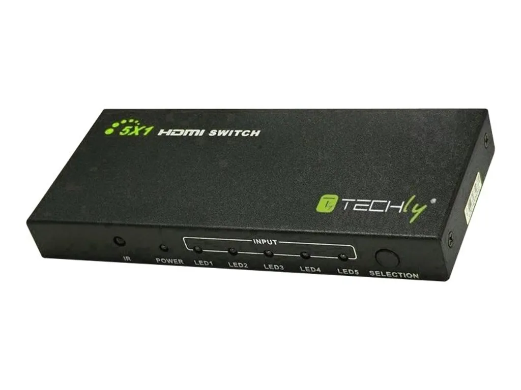 Switch HDMI 5 ports 4K avec télécommande Techly pour TV et Consoles