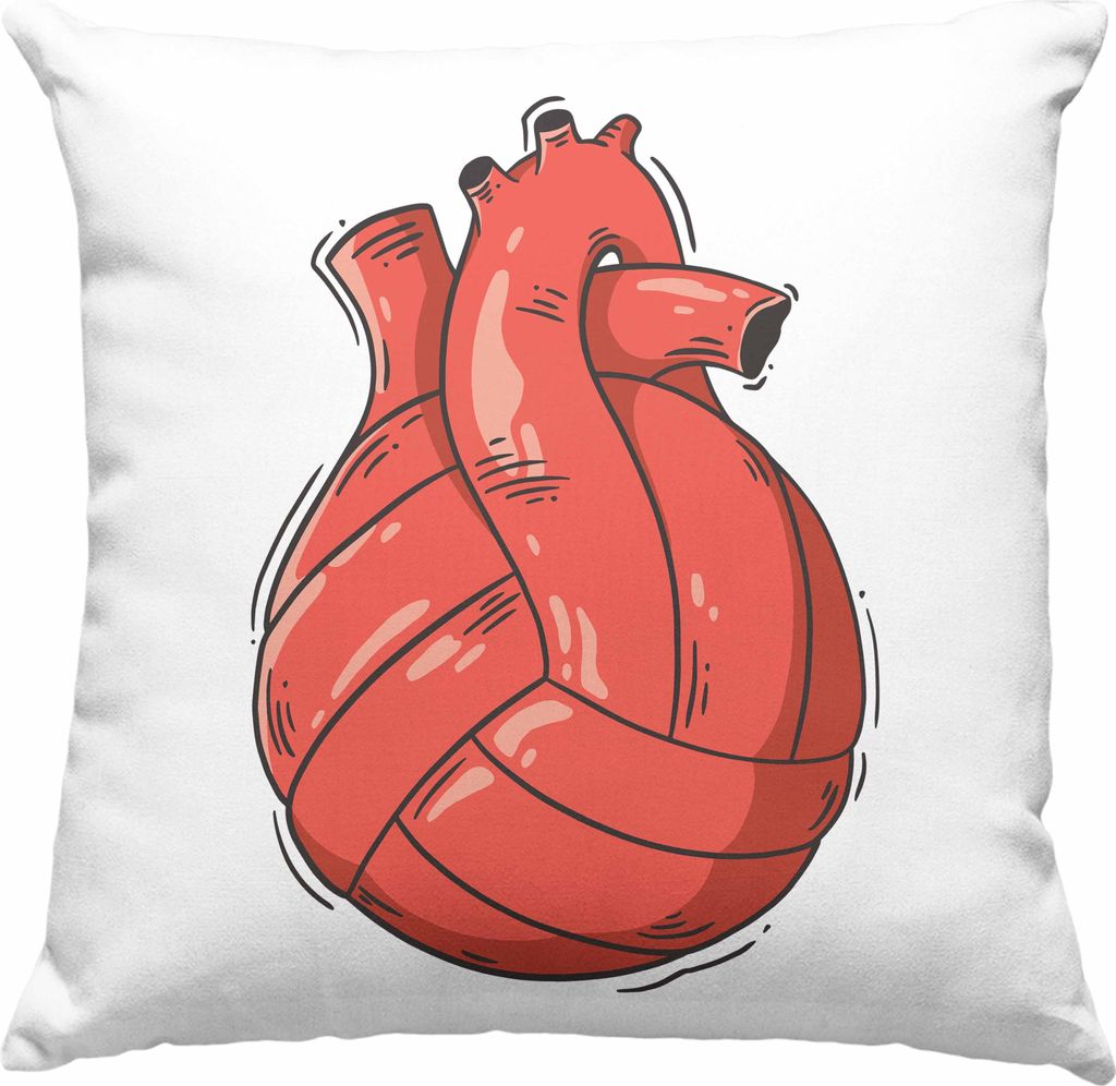 Trendation - Herz Deko-Kissen mit Füllung 40x40 Valentinstag Volleyball Spieler Deko-Kissen mit Füllung 40x40 Geschenk für Sie Ihn Liebe Blumen...