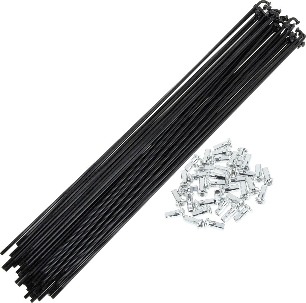 1 Satz Universal-Fahrradspeichen 12G 305mm Länge Fahrradrad-Speichen-Nippel Schwarz Kohlenstoffstahl
