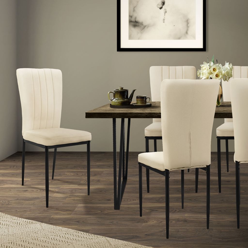 ML-Design sada 4 jídelních židlí s opěradlem, taupe, Obrázek produktu 
