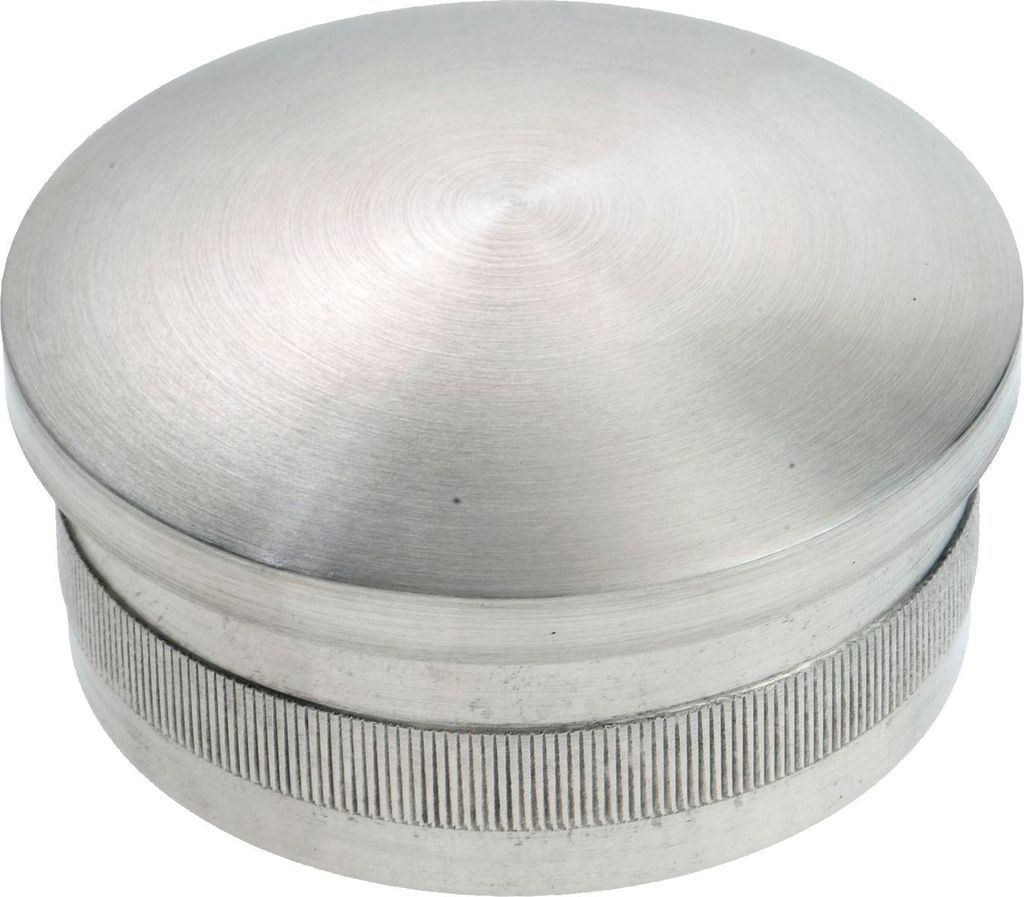 CROSO Rändelkappe gewölbt, ø 48,3 x 2,0 mm, Edelstahl geschliffen V2A