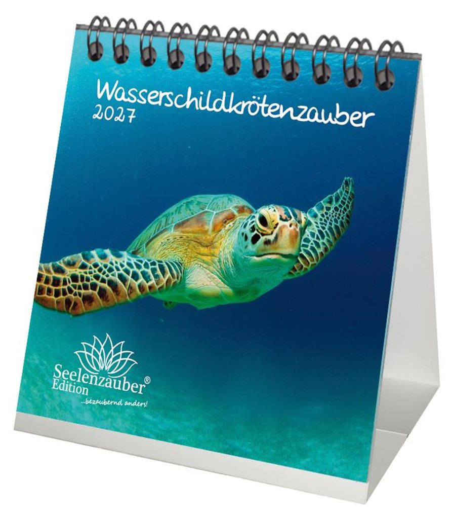 Wasserschildkrötenzauber Tischkalender 10x10cm für 2027 Wasserschildkröten - Seelenzauber