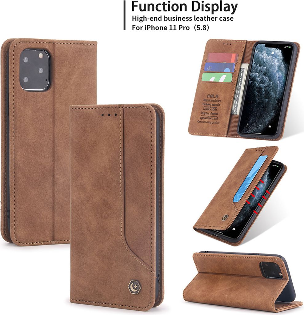 iPhone 11 Pro Hülle, LaimTop Retro Kunstledertasche Produktbild 