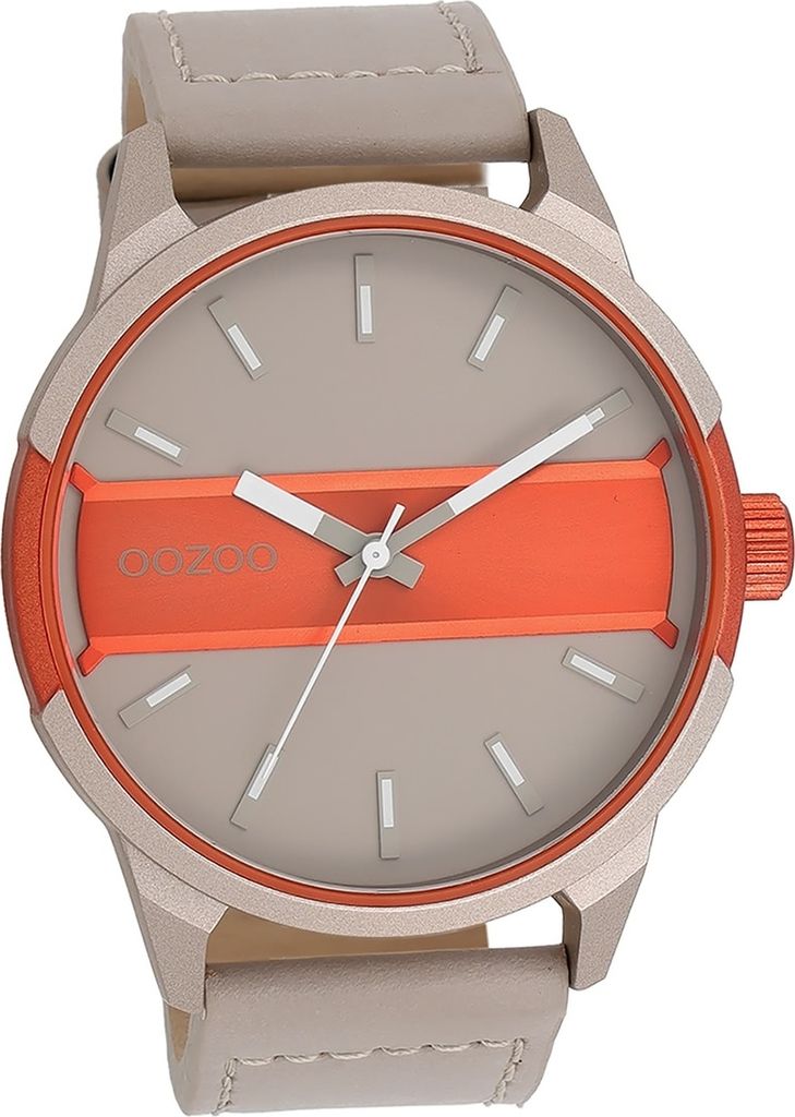 Oozoo Leder Herren Uhr Analog Quarzuhr Armband sand gelb Timepieces D2UOC11230