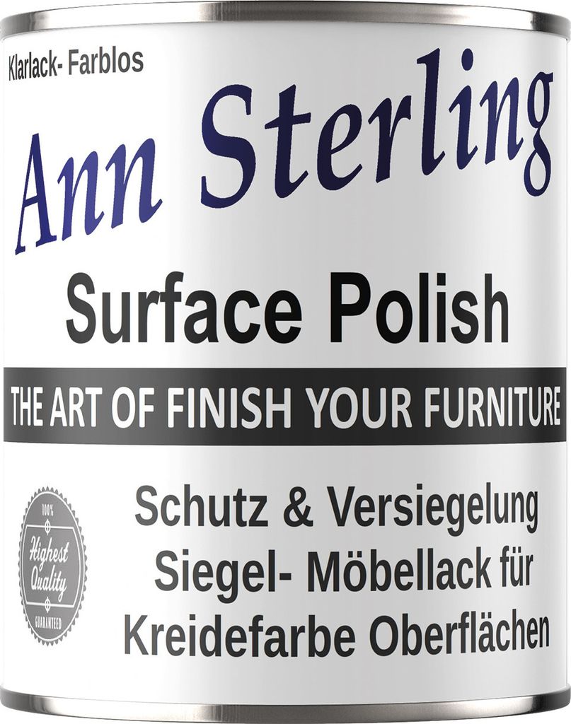 Contura Ann Sterling Siegellack / Versiegelung Klarlack -Finish- für Shabby Chic Farblos Mat - 750ml
