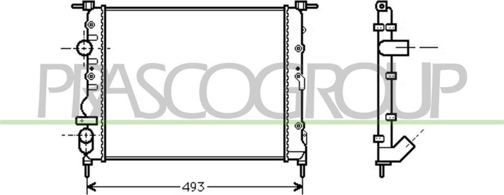 PRASCO RN320R003 - OE 7700836301 Kühler, Motorkühlung für Logan, Clio II, Kangoo (KC), Kangoo (FC), Megane I, Scenic I, Thalia I (LB), Thalia II...