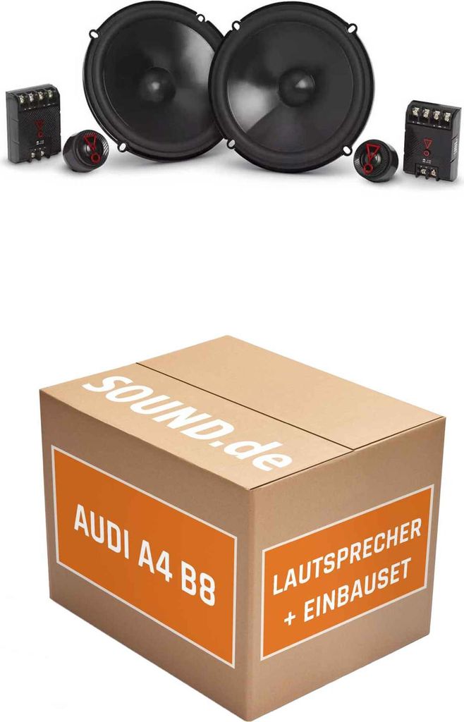 Lautsprecher Boxen Einbaupaket vorne JBL Stage3 607CF passend für Audi A4 B8 Typ 8K + Avant/Kombi | 2x Tief-Mitteltöner 2x Hochtöner