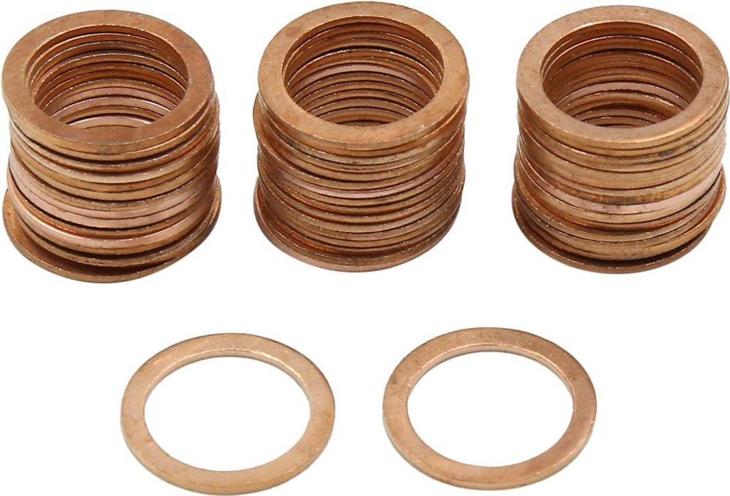 50Stk. 14mm Inner Dmr. Kupfer Unterlegscheiben Flach Auto Dichtungen Plattenring