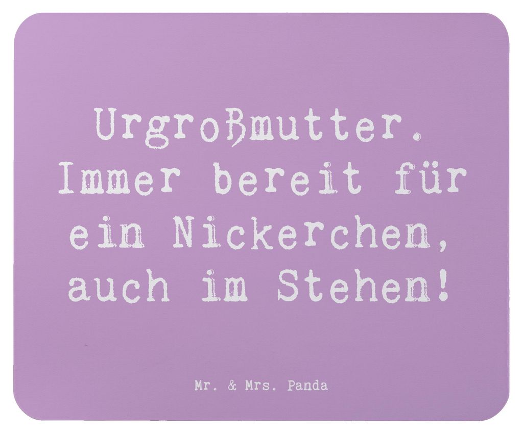 Mr. & Mrs. Panda Mauspad Spruch Urgroßmutter Nickerchen - Lavendeltraum - Geschenk, Ahnen, Handarbeit, Jubiläen, Ruhepause, Erinnerungen, Familie...
