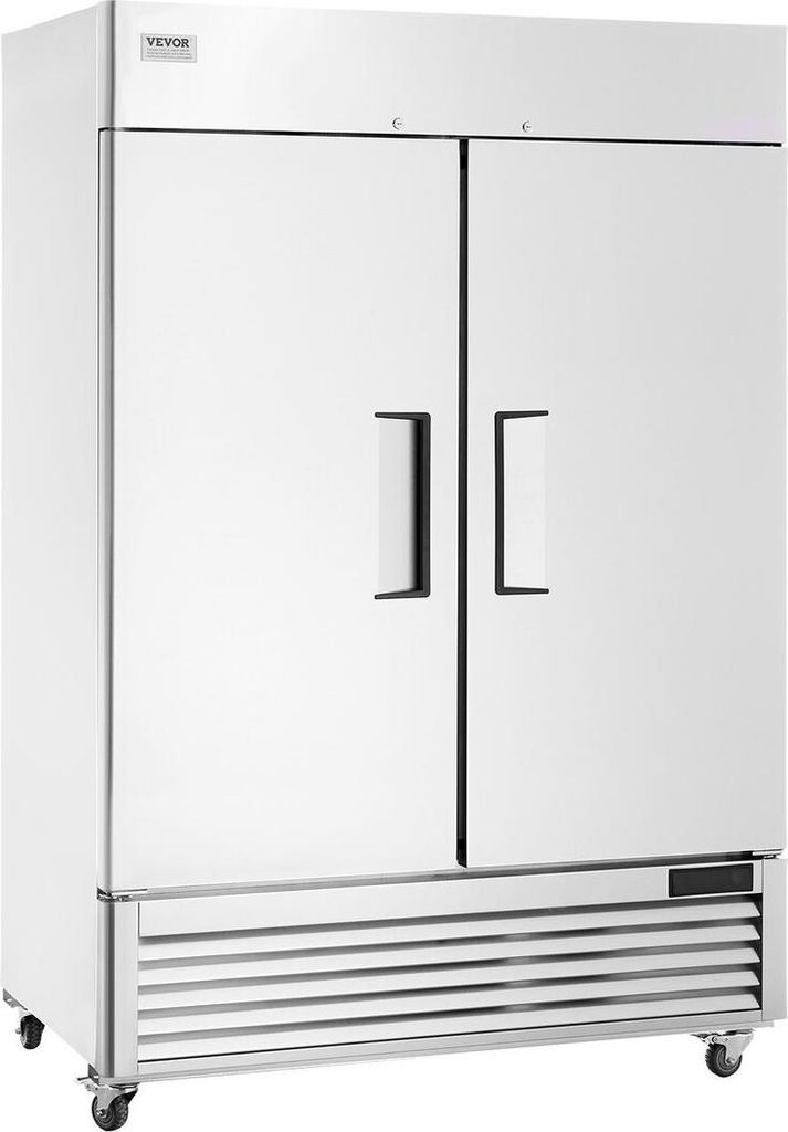 Gewerblicher Kühlschrank 38,83 Kubikfuß, Standkühlschrank mit 2 Türen, Edelstahl-Kühlschrank mit automatischer Abtauung, 6 Einlegeböden, Temp...
