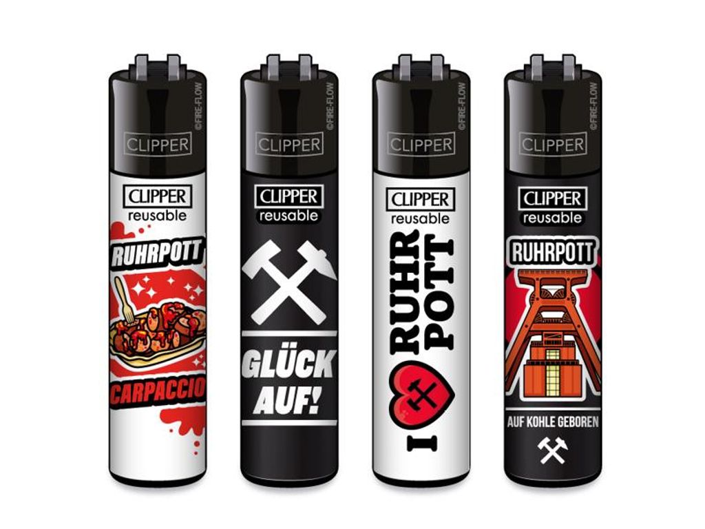 Clipper Feuerzeug 4er Set FFX RUHRPOTT