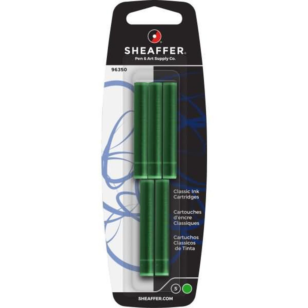 Sheaffer Tintenpatronen Grün 5 Stück auf Blisterkarte Produktbild 