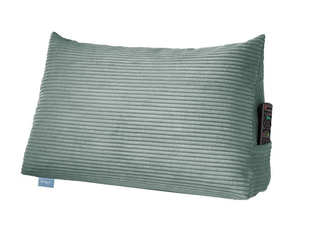 Rückenkissen | Lesekissen für Bett und Sofa | Cord türkis | Produktbild 
