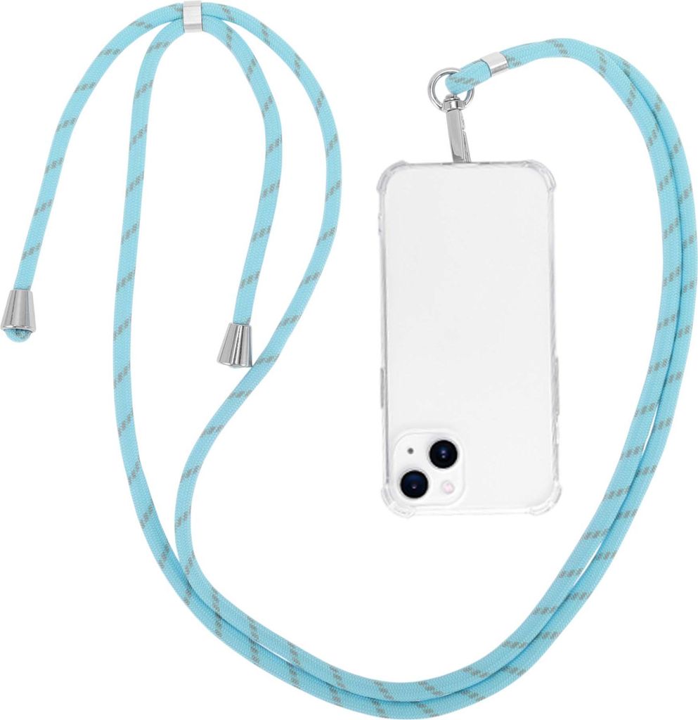 Telefonlanyard, Geeignet Für Alle Smartphones Mit 1 Universellem Patch, Telefonband, Telefonkette Für Alle Standard-Handytaschen, Blau Grau
