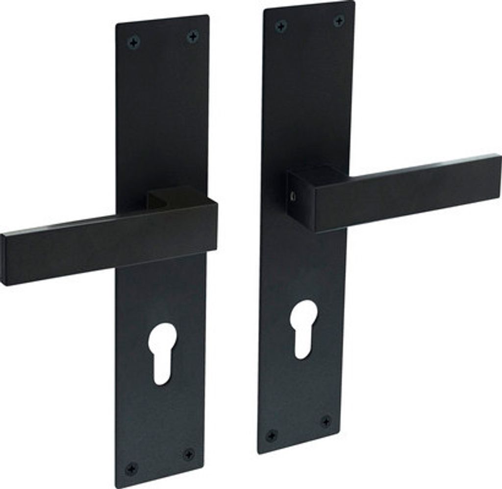 Langschildgarnitur Intersteel Amsterdam PZ 72 mm schwarz matt