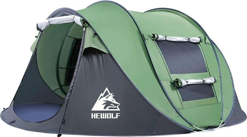 Selbstaufbauendes Zelt 3 Personen Pop Up Camping 150x260x105 cm Grün