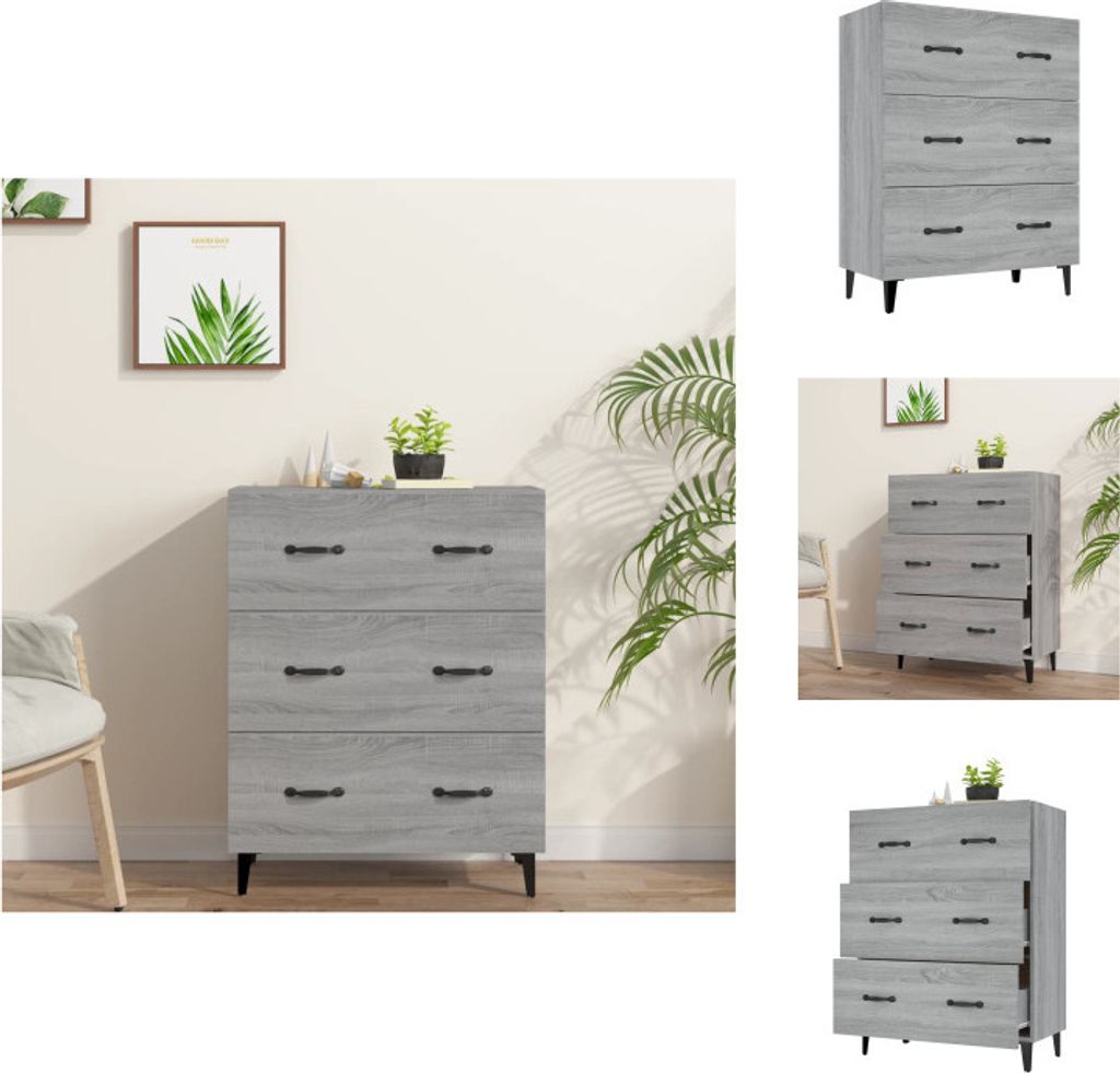 vidaXL Sideboard Grau Sonoma 69,5x34x90 cm Holzwerkstoff - Sideboards