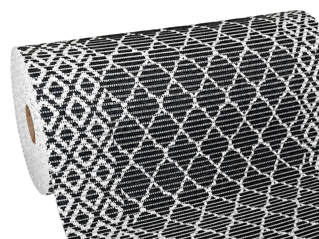 Badematte Rutschfest Antirutschmatte Weichschaummatte – nach Maß zuschneidbar – Schwarz mit Ornament (4121-1) 110x65 cm