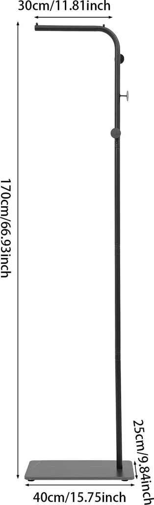 Porte-manteau pour vestes et chapeaux gain de place entrée 170 cm noir