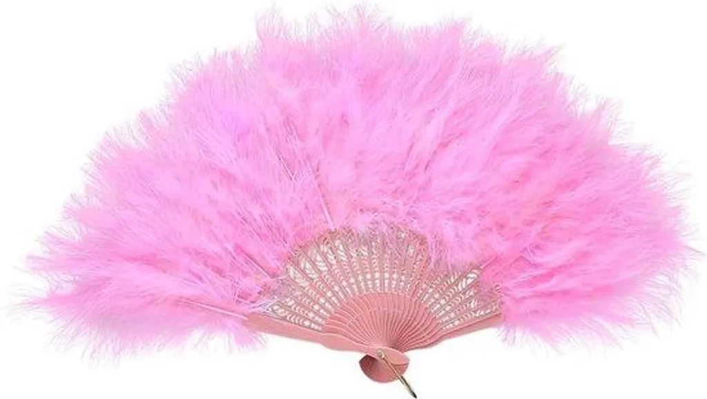 Mitaine de soirée rose avec plumes de dinde - Accessoire de danse chic