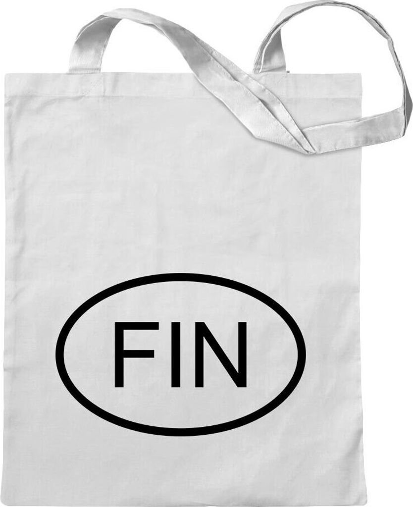 Kiwistar - Baumwolltasche - weiss - Finnland FIN - Tragetasche Stoffbeutel Umhängetasche Langer Henkel