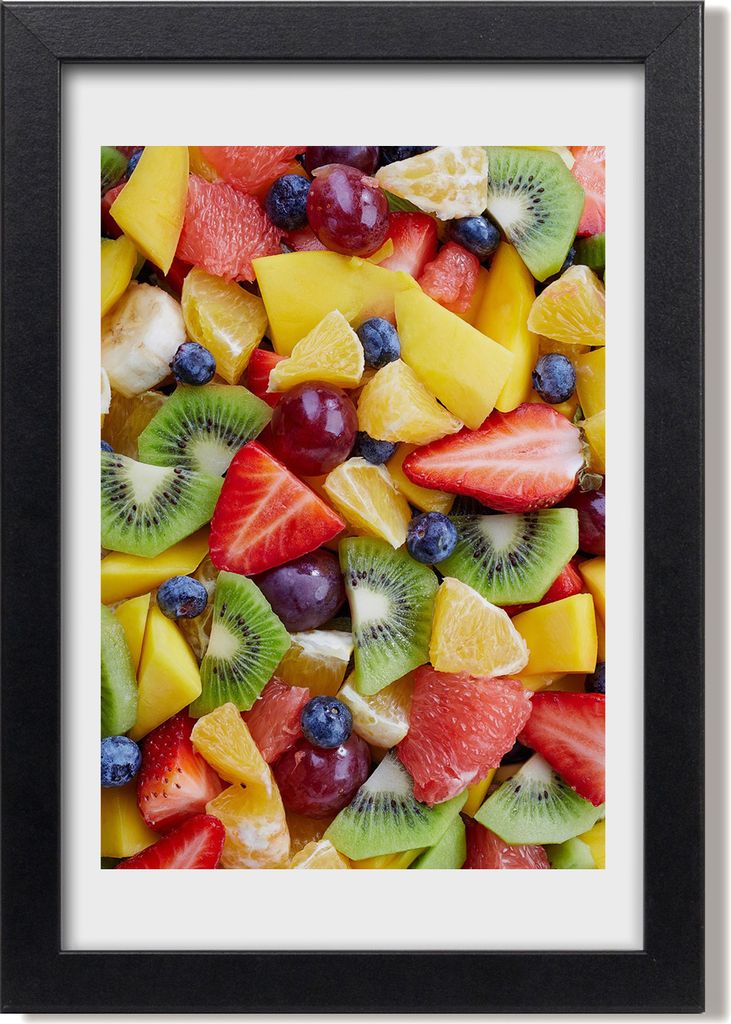 Bild 20x30 MDF-Rahmen, Wandkunst Gehackte Früchte