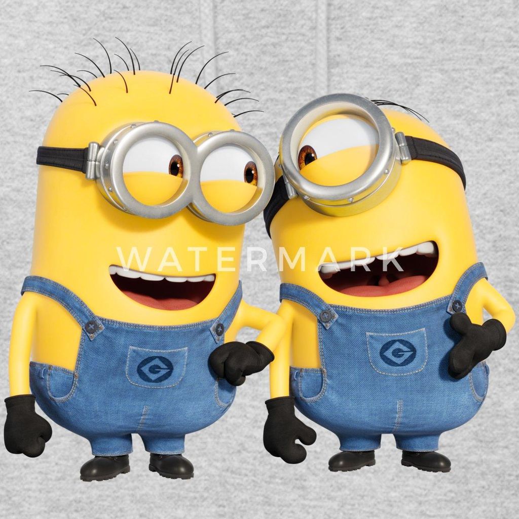 Spreadshirt Minions Despicable Me Phil Und Stuart Damen Hoodie, S, Hellgrau meliert