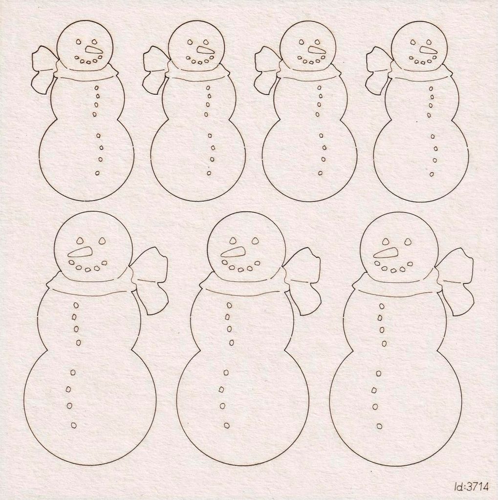 SCRAPINIEC Dekorpappe Die Cut Chipboard Dekoration Ornament, Schneemann 3714