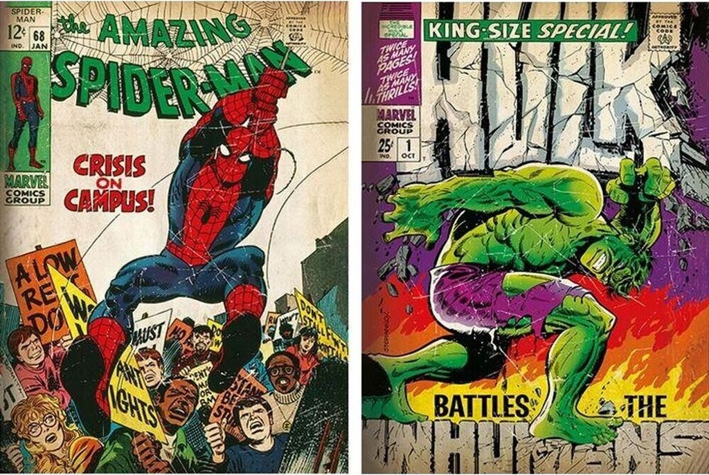 Marvel - Poster, Comic-Titelbild 2er-Pack PM10679 (38,2 cm x 3,7 cm x 3,7 cm) (Bunt)