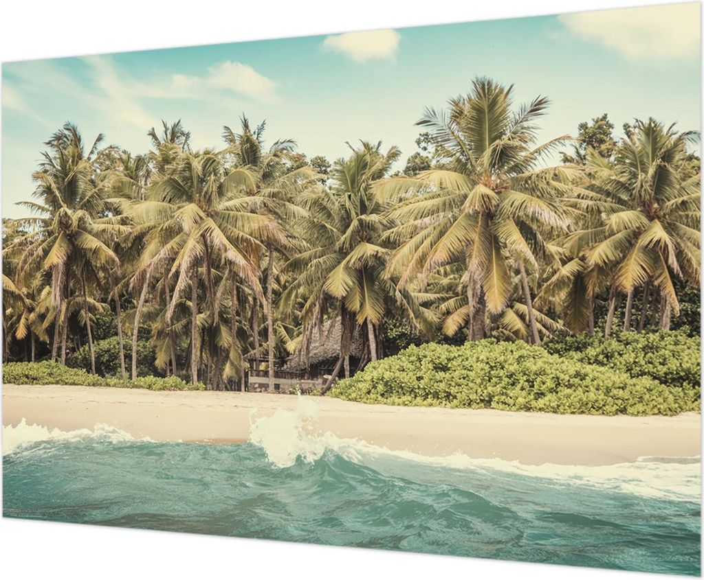 Wandtapete - Dekorative Tapete für Wohnzimmer - Tapetenfolie für Wanddekoration - 312x219 cm - Tropischer Strand