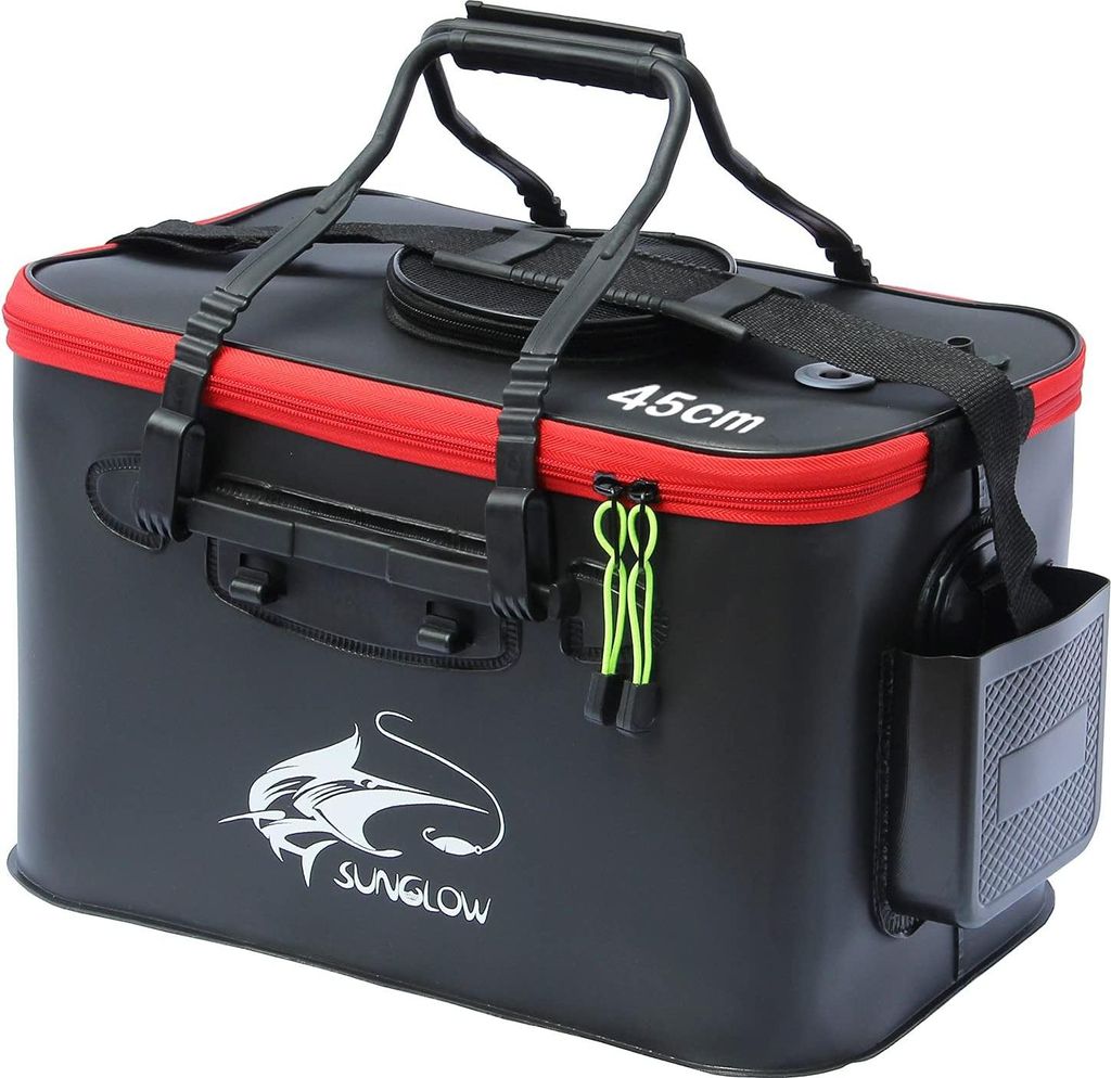Visspullen - Aufklappbarer Fischbehälter 23 l / 30 l / 38 l multifunktionale Fischbox - lebende Fische und Köder - Fischcontainer für Outdoor un...