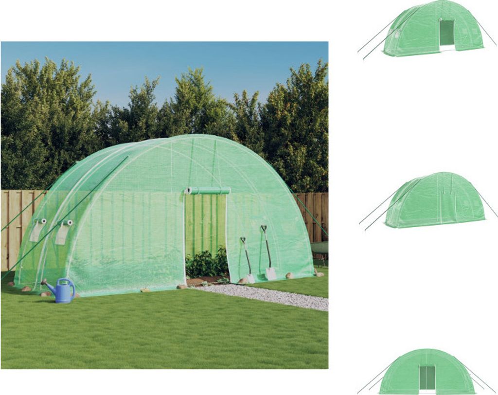 vidaXL Gewächshaus mit Stahlrahmen Grün 12 m² 6x2x2,85 m -  Produktbild 