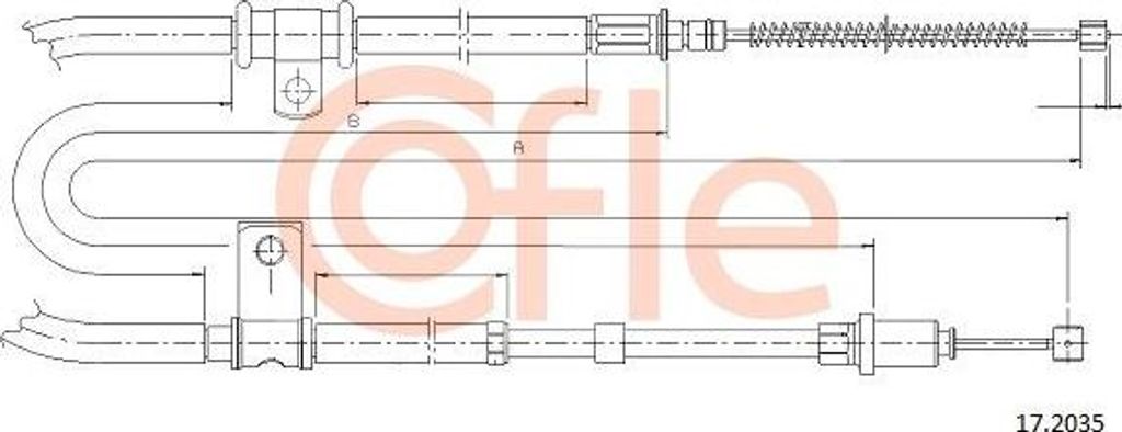 COFLE 17.2035 Seilzug, Handbremse OE MR205492 kompatibel mit Galant
