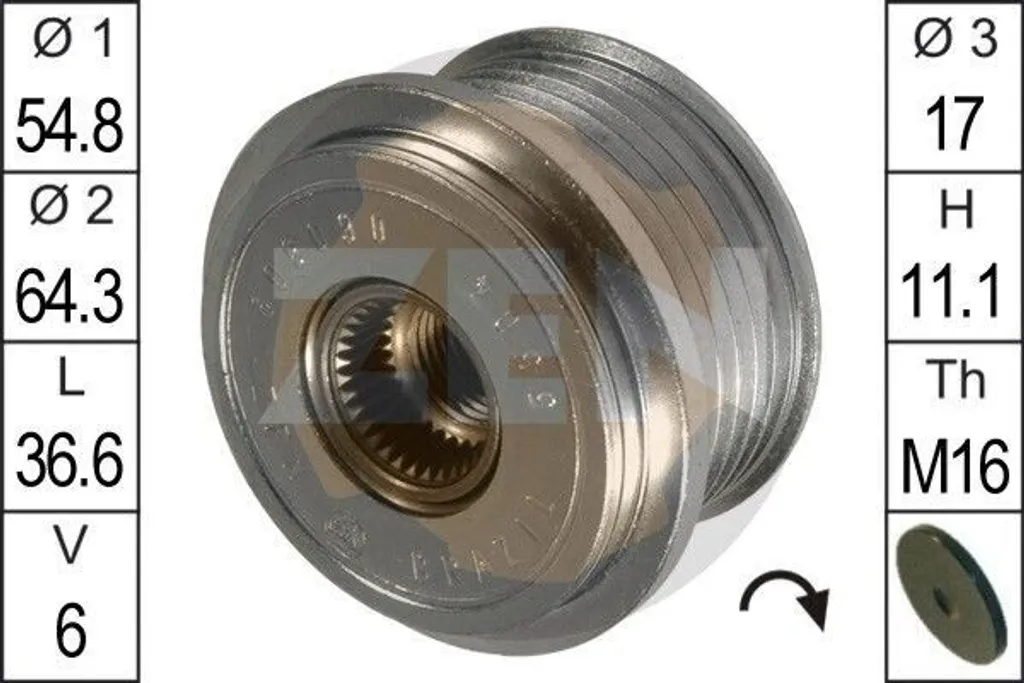Poulie alternateur pour supprimer vibrations moteur Ford Galaxy et S-Max