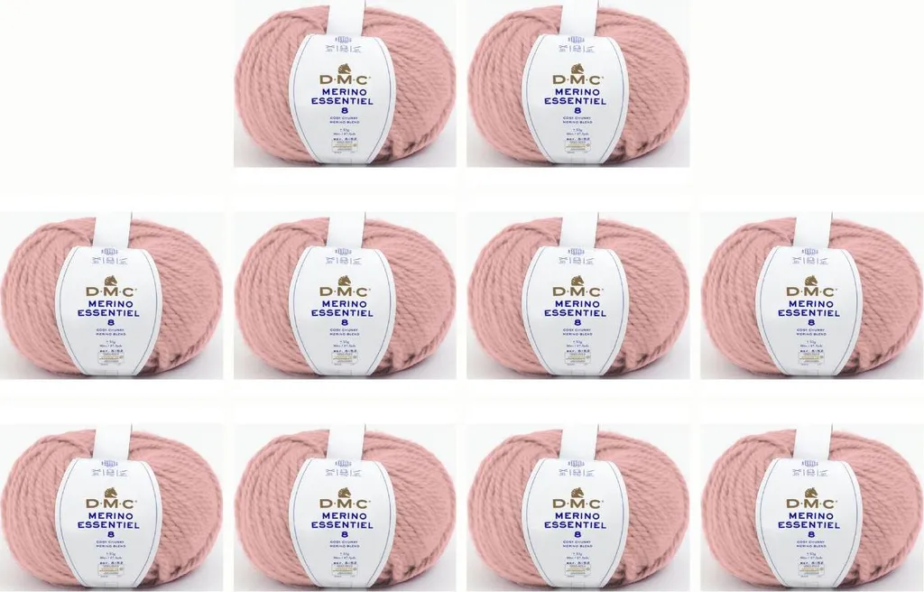 Laine épaisse DMC Merino Essentiel 8 - Lot de 10 pelotes pour tricot d'hiver