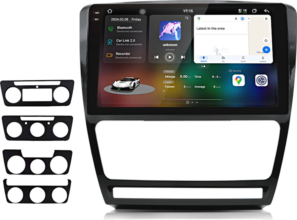 Einbau-Navigationsgeräte 8+256G 8kern Für Skoda Octavia 2008-2013 Android13 android Auto 10.36''radio GPS Navi BT WiFi DAB carplay SWC FM 4GSIM