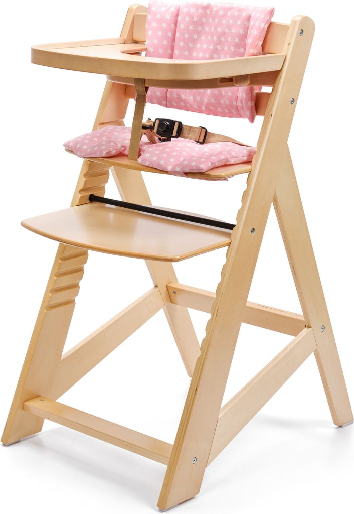 Hochstuhl Kinderhochstuhl Babyhochstuhl Treppenhochstuhl Kindertreppenhochstuhl braun/rosa