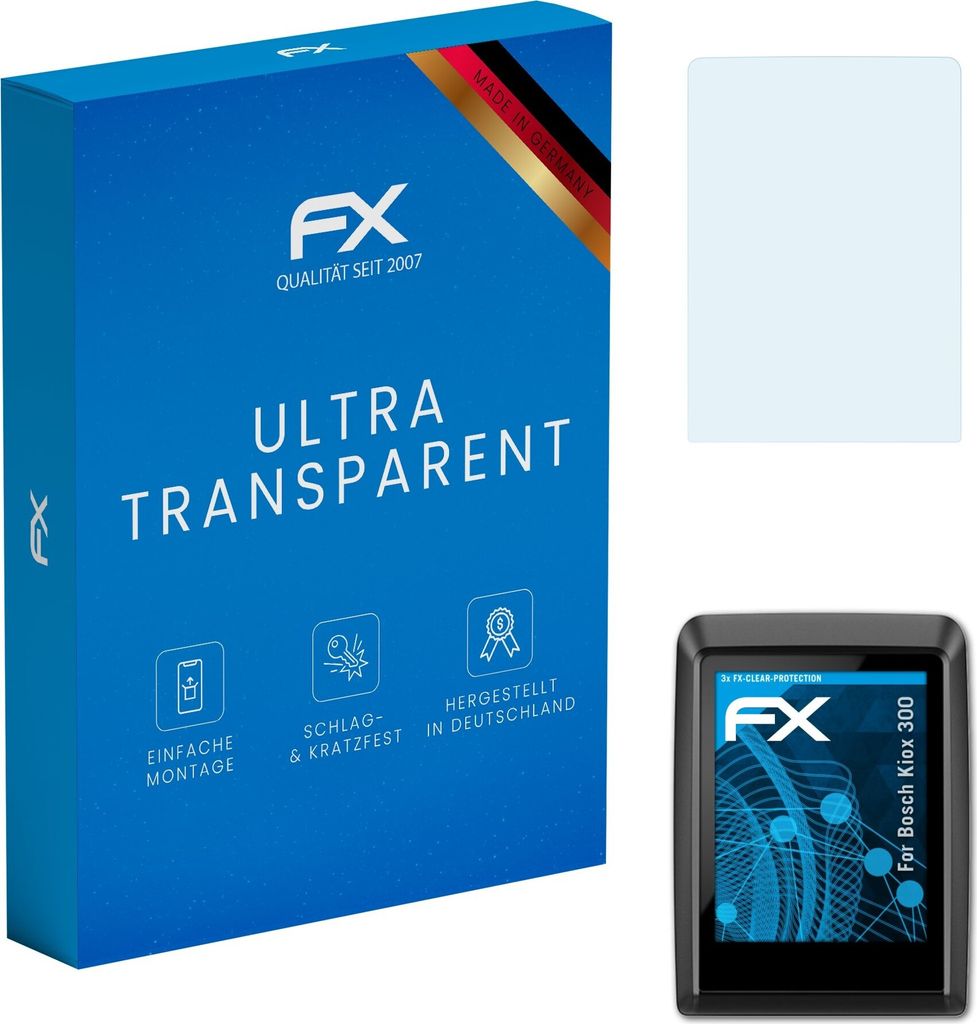 atFoliX FX-Clear 3x Schutzfolie kompatibel mit Bosch Kiox 300 Displayschutzfolie