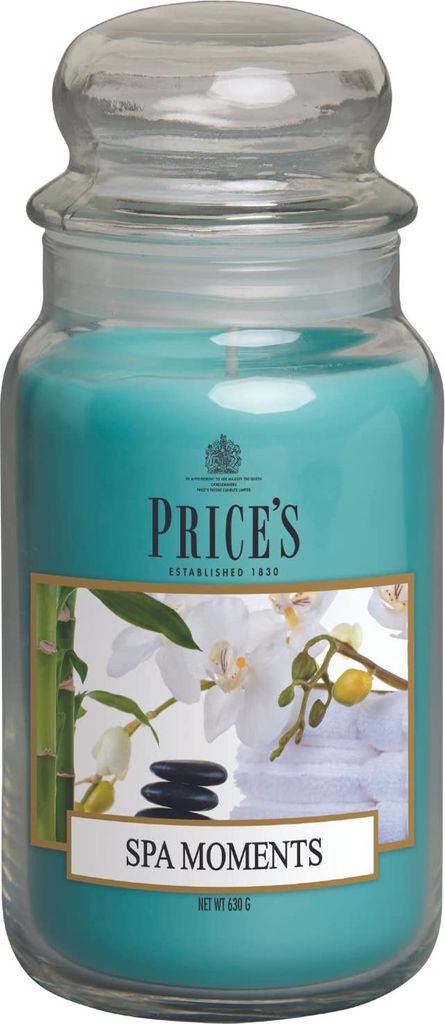 Price's Candles Large Jar Candle Lavendel und Kamille Blau 150 Stunden Spa Moments