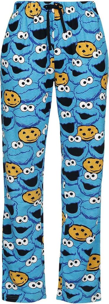 Sesame Street Pyjama-Hose Damen Krümelmonster - Gesicht blau XXL